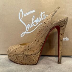 Christian Louboutin Tan Platform Heels